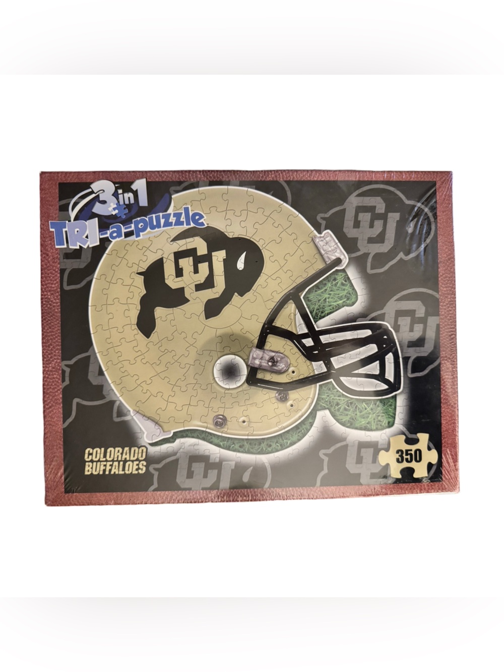 Colorado Buffaloes themed 3-in-1 Tri-a-Puzzle Football Helmet Puzzle -Made in US
